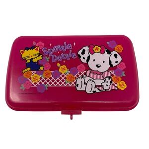 Sanrio Vintage 90s Spottie Dottie & Cat Pink Plastic Pencil/Stationary Box